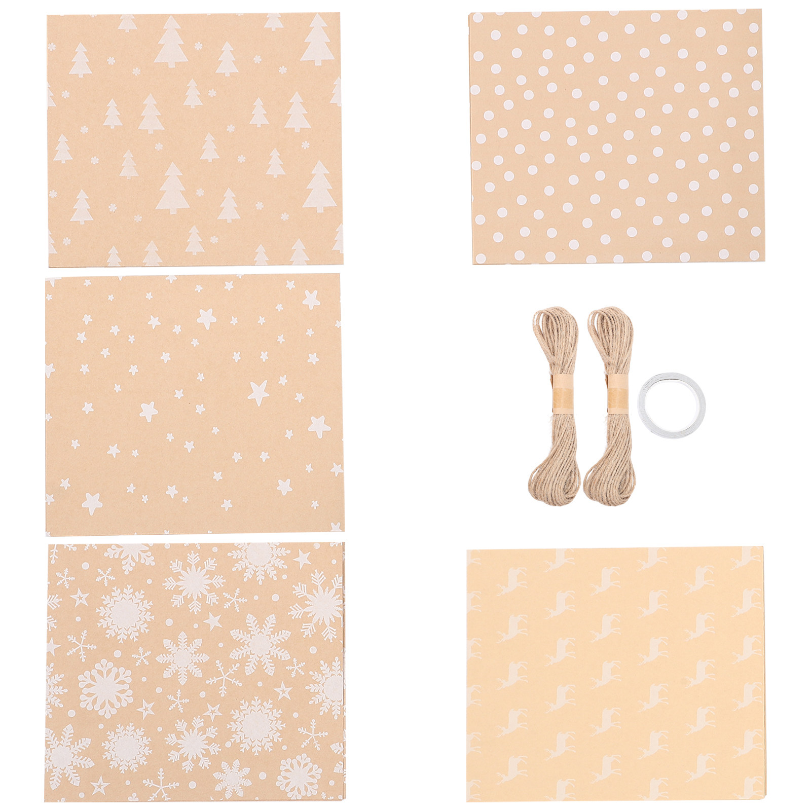 Flower Wrap Kraft - 5 шт. рождественской упаковочной бумаги, коричневая