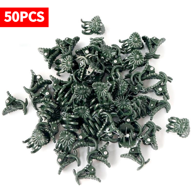Florist Supply Bulk - 50 шт. 5-зубчатых темно-зеленых зажимов для