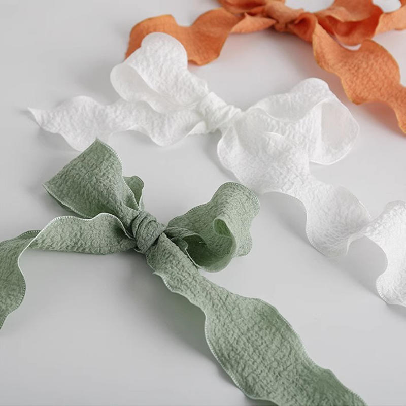 Ribbon Organza Roll - 4 см, 9 метров/рулон, морщинистые кружевные