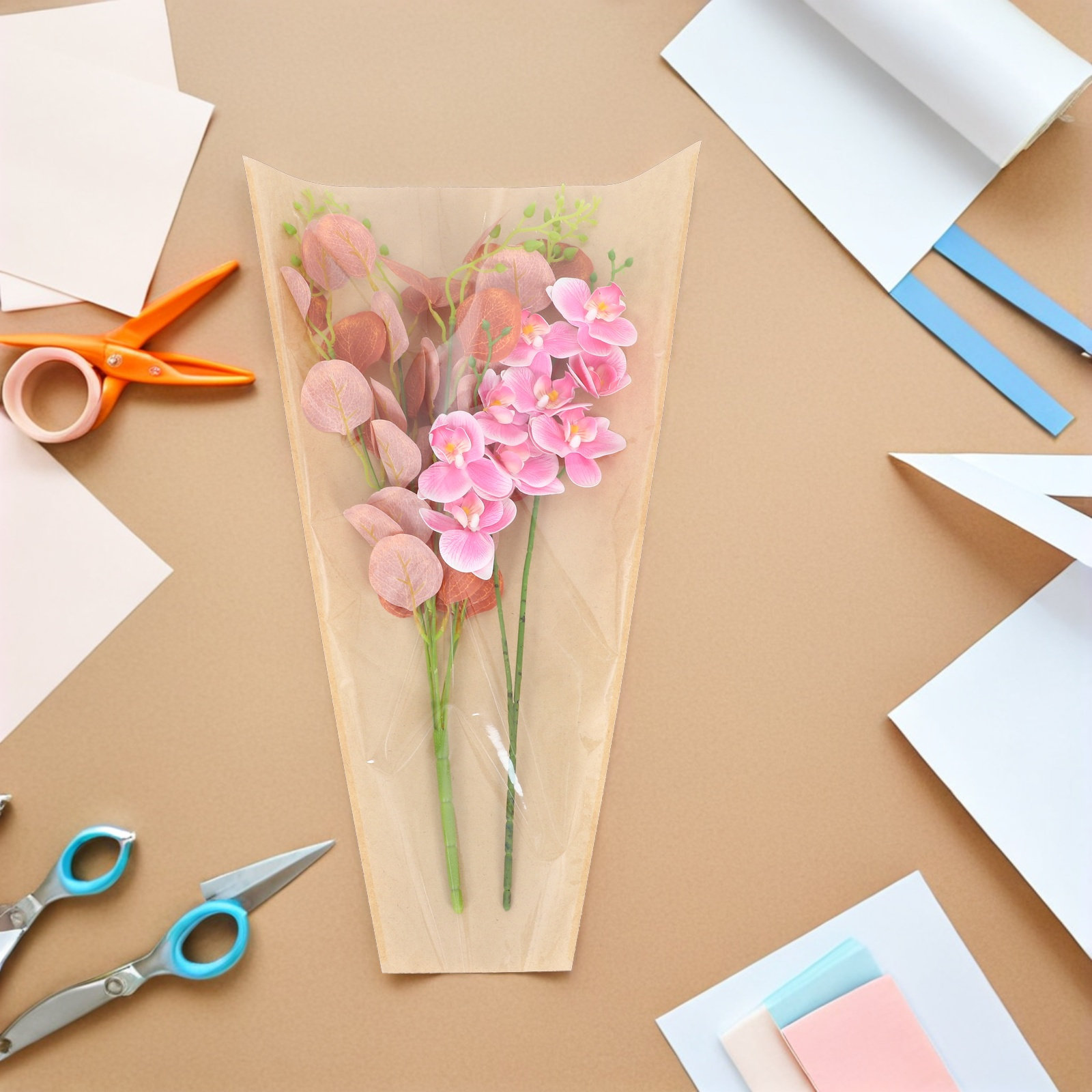 50 шт. крафт-пакетов для цвето – обзор и цена Flower Wrap Kraft
