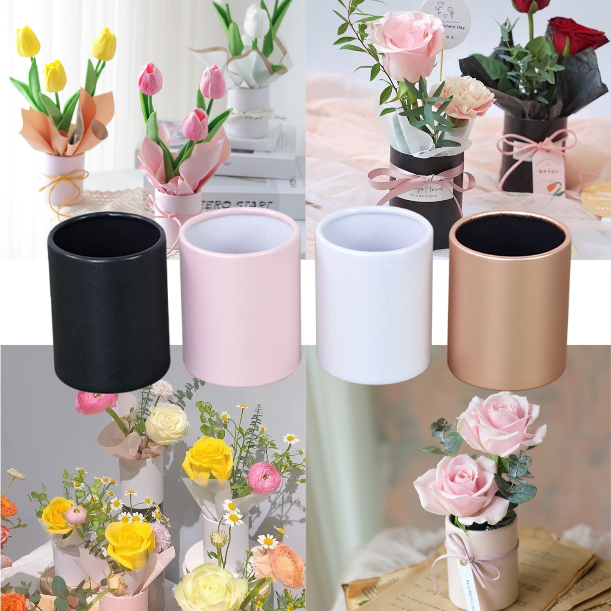 Набор из 4 мини-круглых коробо – обзор и цена Florist Supply Paper