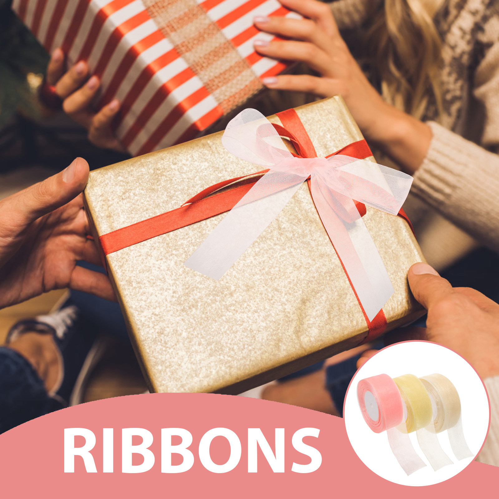 3 рулона прозрачной органзовой – обзор и цена Ribbon Organza Roll