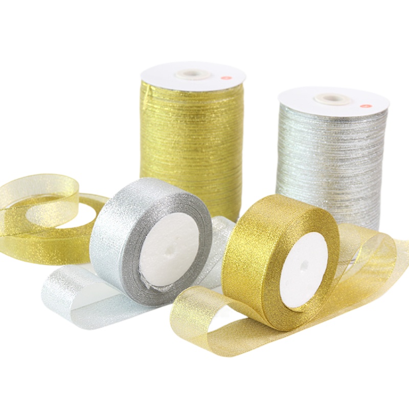 Золотая/серебряная лента из ор – обзор и цена Ribbon Organza Roll