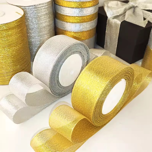 Золотая и серебряная лента руч – обзор и цена Ribbon Organza Roll